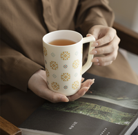 Ensemble de trois tasses à motif Baoxiang de style chinois avec couvercle, filtre, infuseur à thé, tasse à eau de bureau, cadeau, vente en gros