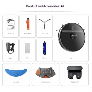 Aspiradora Robótica con Navegación LDS Slam, Recarga Automática Inteligente, Funciones de Barrido y Fregado, Compatible con Secado - Product Image 6