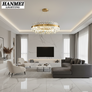 Modern Luxury <b>Crystal</b> Adjustable Height <b>Chandelier</b> Indoor LED Pendant <b>Light</b> Stainless Steel Easy Hanging Living HM-GS-8918 Hangi - Product Image 2