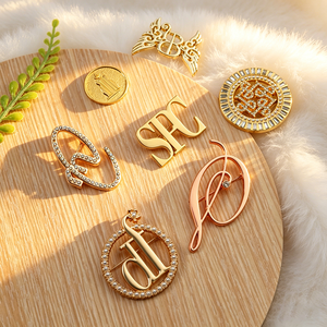 Zinc Alloy Custom Logo Brooches Pins Badges Crystal Pearl Jewelry Accessories Factory Wholesale for <b>Coat</b> Scarf Hat OEM ODM - Product Image 6