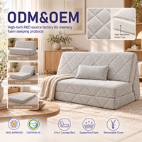 Canapé-lit compact pliable en trois parties pour petit appartement, OEM ODM, marque privée, vente en gros