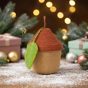 Cesta de Almacenamiento Apilable de Yute Ecológica Hecha a Mano con Forma de Mini Casa, Caja Decorativa con Tapa de Pera/Haya para Guardería - Product Image 5