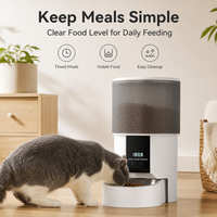Distributeur automatique de nourriture pour animaux de compagnie avec contrôle de synchronisation par téléphone mobile et Wi-Fi, en matériau ABS intelligent, contrôle vidéo et vocal pour aliments pour chats, produits pour animaux de compagnie