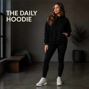 Sweat à capuche unisexe noir oversize en coton French Terry pour un look décontracté en automne - Product Image 1