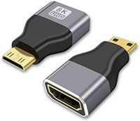 Adaptateur vidéo standard Mini HDTV vers HDTV, connecteur UHD 8K 60Hz, adaptateur haute vitesse plaqué or pour caméra, moniteur, projecteur