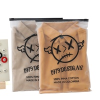 Sacs d'emballage en plastique à fermeture éclair imprimés avec logo, en EVA PE dépoli, pour vêtements et T-shirts, vente en gros