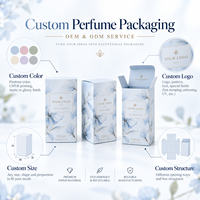 Boîte de parfum cosmétique personnalisée de luxe, bleu clair, fleurs aquarelle, estampage doré, boîte d'emballage en carton pour flacon de parfum ODM