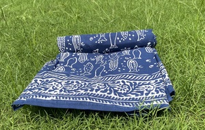 ชุดชายหาดผ้าโสร่งสำหรับผู้หญิงลายดอกไม้ชุดคลุมทำจากผ้าฝ้ายอินเดียทำด้วยมือสุดหรูผ้าโสร่งสีขาวลายดอกไม้ - Product Image 3