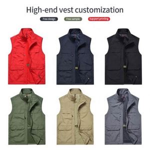Gilet décontracté haut de gamme en nylon respirant pour homme, multi-poches, col montant, idéal pour le sport, la photographie, la pêche et les activités de plein air - Product Image 4