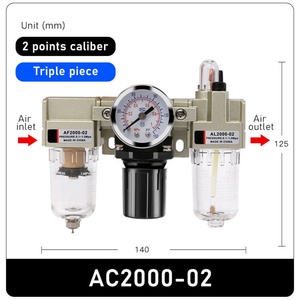 AC3000-03 Filtro Neumático FRL, 3 Unidades, Filtros de Aire, Reguladores, Lubricadores, Regulador de Presión de Aire en Línea, Nuevo - Product Image 3