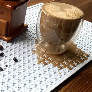 Alfombrilla de silicona altamente absorbente segura para alimentos Diseño de café Alfombrilla antideslizante para barra de café