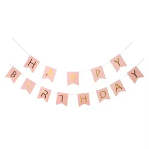 Happy Birthday Letters Party Paper String Banner Hanging Bunting Flag Pennant