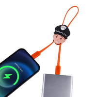 Kabel pengisi daya 2in1 kustom hadiah khusus kabel pengisian daya multi Port PVC USB Tipe C 2 in 1