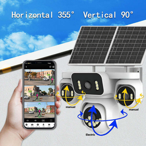 Cámara de Seguridad Inalámbrica 4G con Cuatro Lentes, 16X AOV, 8MP, con Energía Solar, Red PTZ, para Exteriores, Visión Nocturna de <span class=keywords><strong>360</strong></span> Grados, para Seguridad del Hogar - Product Image 6