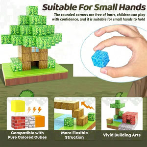 Ensemble de blocs de construction magnétiques pour enfants, mon monde de glace et de neige, puzzle de construction de maison, mine, grotte souterraine, blocs magnétiques - Product Image 3