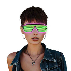 Lunettes de mode lumineuses Neonglo, lunettes de soleil à obturateur EL bicolores, adultes, enfants, cosplay, mariage, Noël, Halloween, boîte de nuit, concert - Product Image 5