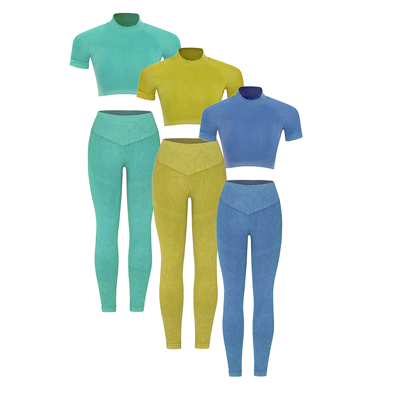 Custom 2 Pieces Seamless Long Sleeve Top Sports Jacket Gym Fitness High Quality Yoga Sets