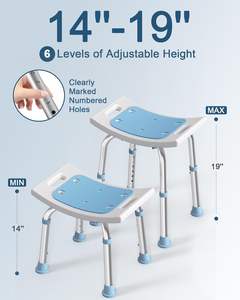 Chaise de douche pour douche intérieure, tabouret de douche design maison 400lbs chaise de bain sans outil pour personnes âgées avec hauteur réglable - Product Image 3