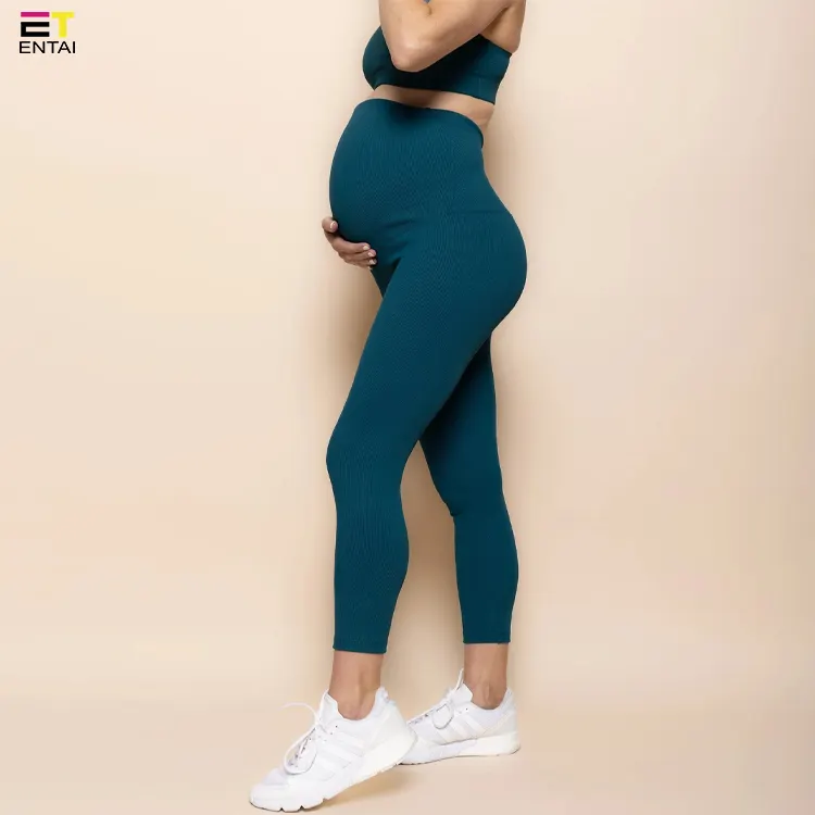妊娠中の女性タイトヨガパンツソフト超弾性ハイウエストエクササイズフィットネスレギンス40週間期待する母親