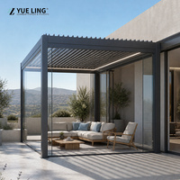 Pergola motorisée en aluminium à toit à lamelles, sur mesure pour les constructeurs et les entrepreneurs du secteur commercial, ombrage imperméable