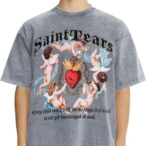 เสื้อยืดฮิปฮอปผู้ชายทรงโอเวอร์ไซส์ ผ้าถัก ระบายอากาศได้ดี กันยับ พิมพ์ลายตัวอักษรเต็มตัว เสื้อยืดฤดูร้อน คอตตอนคุณภาพสูง คอกลม สไตล์แร็ปเปอร์ - Product Image 6