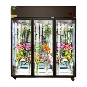 Réfrigérateur professionnel pour fleuristes à cinq portes, système de refroidissement par air sans givre, éclairage LED, stockage pour fleurs - Product Image 5