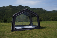Tente gonflable avec véranda, tente de camping gonflable 4 saisons, imperméable, anti-moisissure, en coton TC, cabane pneumatique pour le camping familial