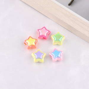 Cuentas Acrílicas Coloridas en Forma de Estrella 3D para Hacer Pulseras, Accesorios de Joyería DIY, Cuentas Sueltas de Resina Plástica de Colores Aleatorios - Product Image 1