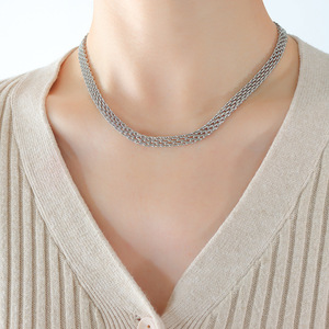 Joyería Metálica Hipoalergénica de Acero Inoxidable Resistente al Agua y al Deslustre, <span class=keywords><strong>Cadena</strong></span> Tejida Personalizada de Moda, Ancha - Product Image 6