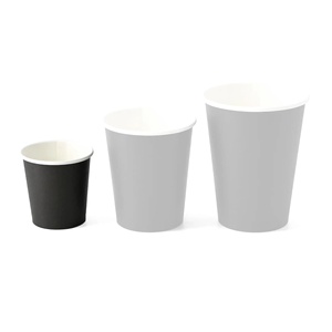 Gobelets en papier mini espresso à paroi simple, bio-revêtement, noirs, Ø 62 mm, 4 oz, 100 ml, manipulation facile et installation rapide - Product Image 2