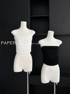 Top court sans bretelles en maille extensible unie avec logo personnalisé, style <span class=keywords><strong>bandeau</strong></span> classique sexy pour femme - Product Image 4