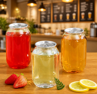 Bouteilles d'emballage pour boissons en plastique PET transparent personnalisées de haute qualité avec couvercles faciles à ouvrir pour la vente en gros