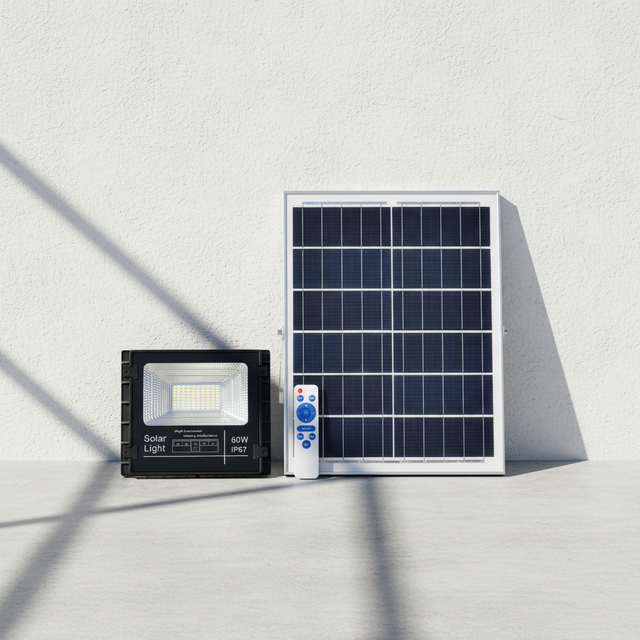 Waterproof IP67 Outdoor Garden Road Lighting System Remote Control 60w Solar Spotlight