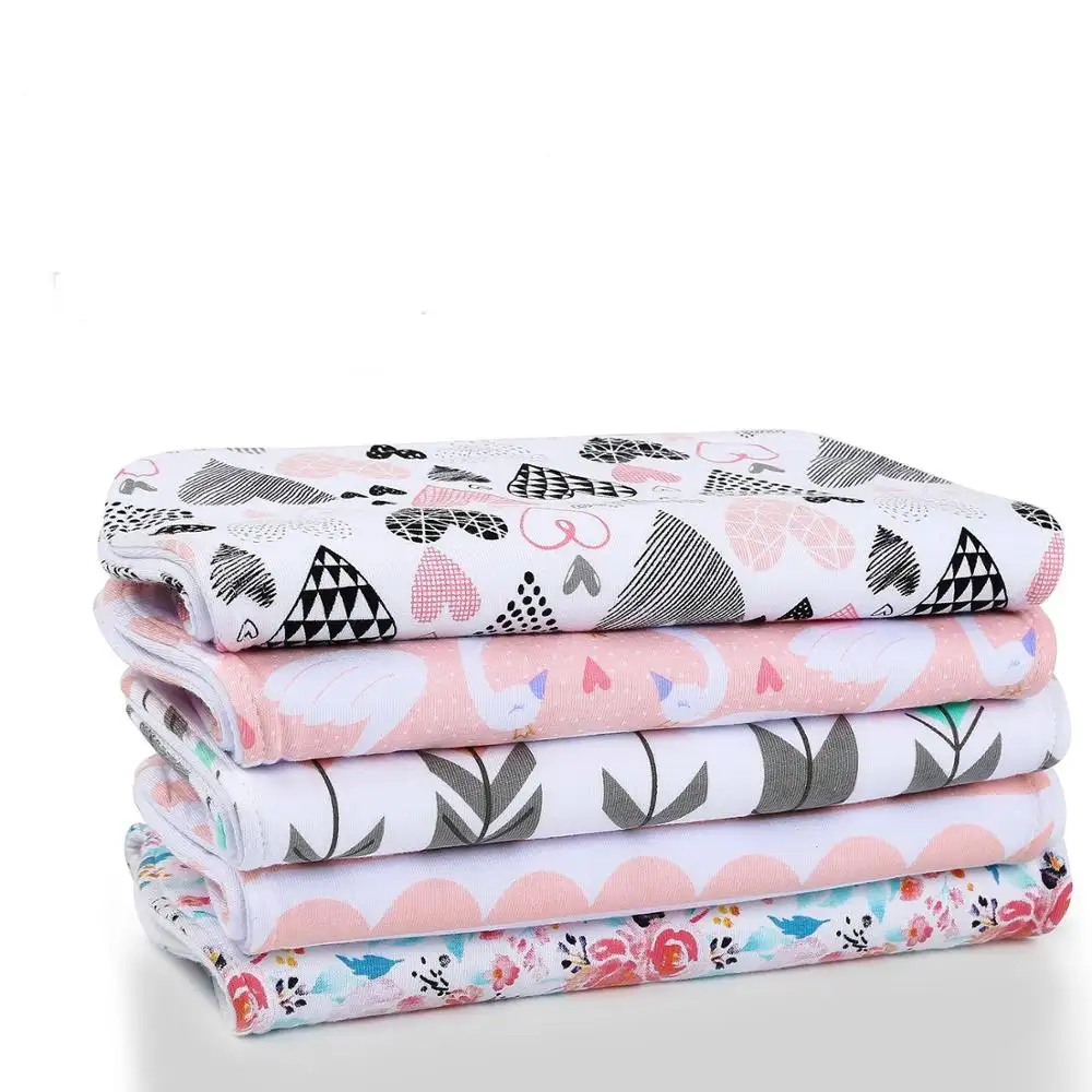 Заводская поставка, трехслойный индивидуальный узор, 100% органический хлопок, 5 упаковок, детский, унисекс, набор тканей