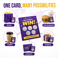 Cartes à gratter personnalisées avec design original, enroulées, pour jeu de gagner, pour restaurants