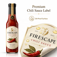 Étiquettes résistantes à la chaleur pour sauce chili, pour processus de remplissage à chaud, autocollants brillants personnalisés pour sauce piquante