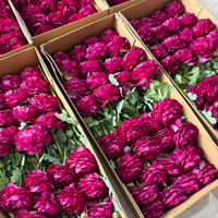 Fleur artificielle rouge rose au toucher réel, fleur de renoncule, arrangement de style moderne fait à la main - Douce, réaliste, parfumée, pour la Saint-Valentin