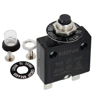 KUOYUH 10A-80A Interruptor de disyuntor térmico 40 Amp Botón de reinicio manual Protector de sobrecarga Disyuntor de 50V CC