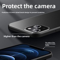Coque de protection fine en alliage mat avec protection d'objectif intégrée pour iPhone 15 Series, protection intégrale contre les chocs, anti-traces de doigts, résistante aux explosions