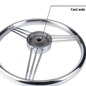 Volant marin en acier inoxydable à 9 branches <span class=keywords><strong>de</strong></span> haute qualité <span class=keywords><strong>de</strong></span> 13.5 pouces Nouveaux accessoires <span class=keywords><strong>de</strong></span> yacht en acier inoxydable - Product Image 3