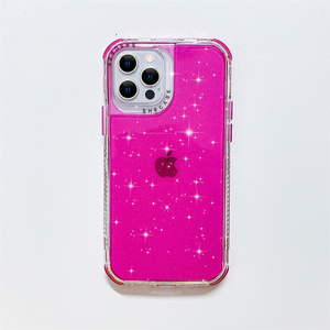 <span class=keywords><strong>Armor</strong></span> 3-en-1 <span class=keywords><strong>Tough</strong></span> TPU Phone Shell pour <span class=keywords><strong>iPhone</strong></span> 16 15 14 Plus Pro Max Clear Cover avec Shiny Glitter Mobile Phone Bag Case - Product Image 4