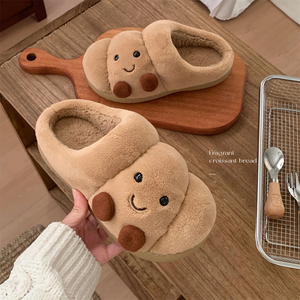 XIXITIAO Pantuflas de Peluche con Forma de Pan, Cálidas, Antideslizantes, para Parejas, Pantuflas de Invierno para Interiores, Venta al por Mayor - Product Image 3