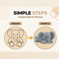 Fabricant de jouets en peluche d'éléphant personnalisés, prototypage rapide, poupée d'éléphant douce, mascotte commerciale, vente en gros, faible MOQ, OEM, ODM