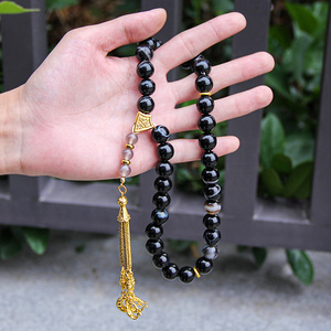 <strong>Muslim</strong> 12mm Natural Agate Prayer Bead Bracelet Vintage Classic Bead Bracelet Suitable for Casual Party <strong>Accessories</strong> - Product Image 6
