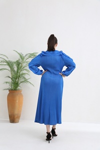 Miyake femmes à manches longues Style Boho <span class=keywords><strong>robe</strong></span> élégante modeste Maxi plissé tenue décontractée pour le bal d'été grande taille pour les femmes musulmanes - Product Image 4