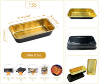 Emballage alimentaire à emporter, barquette jetable, gobelet à pâtisserie, noir or, écologique, emballage alimentaire en aluminium avec couvercle
