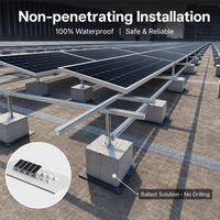 Système de montage solaire lesté non-pénétrant pour toit plat en béton, support de panneau solaire sans perçage, résistant aux vents de 60 m/s+, en promotion