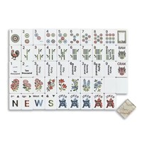 Mahjong américain à motif marbré, tuiles en acrylique Bouledogue français, portable pour la maison, style chinois créatif, fabriqué à Hangzhou