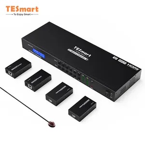 TESmart management HDMI switcher Matrix Extender with 4 Receivers extend 50m supports Quad View mode 4x8 HDMI Matrix