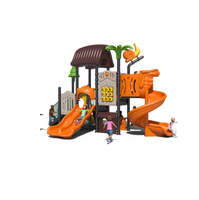 Equipo de Juegos Infantiles para Exteriores con Certificación EN1176, Tobogán Combinado de Plástico LLDPE, Resistente a Altas Temperaturas